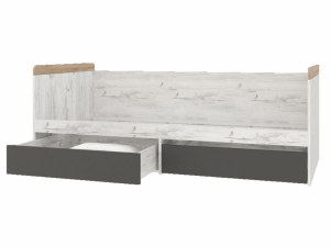 Кровать односпальная 90х200 подростковая без ПМ Кент-1 Дуб Эльза