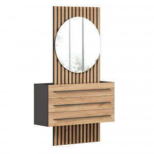 Тумба с зеркалом Неаполь черный 115см