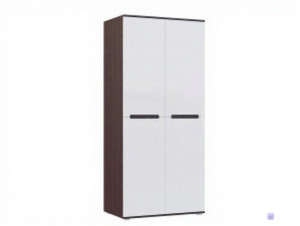 Шкаф распашной 2-х створчатый со штангой Ким венге/белый глянец 100х52х223