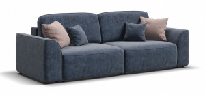 Диван прямой раскладной Кинг Велюр Роял топаз синий 250см