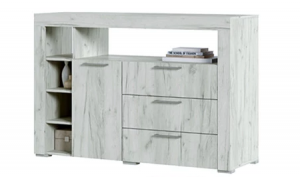 Комод 3 ящика Гранд К1 дуб крафт белый 136х45х91