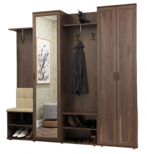 Прихожая М-3 Классика орех темный  220х37х212