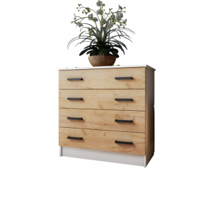 Комод 4 ящика КМ-2 Дуб Крафт Золотой 82х44х81