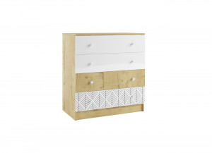 Комод Сканди Дуб бунратти/Белый 80 см.