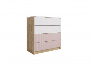 Комод Лавис Дуб бунратти/Белый/Розовый 40 см.