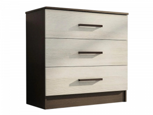 Комод 3 ящика венге/белый
