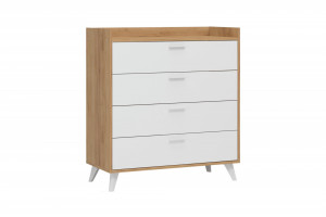 Комод Ирис КМ 01 дуб Крафт золотой/ белый 94х102х42