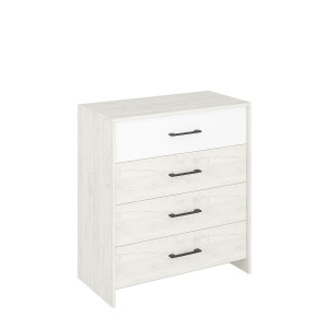 Комод 4 ящика Дублин белый 80х40х88