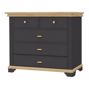 Комод 5 ящика Лиана-1 дуб крафт золотой графит 100х46х81