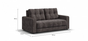 Диван прямой BOSS Compact велюр Alkantara серый 167х88х112