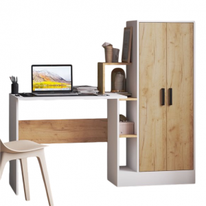 Стол компьютерный  СКМ-1 белый/дуб крафт золотой 150х60х135