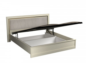 Кровать двуспальная мягкое изголовье  180х200  с ПМ Сиена бежевая