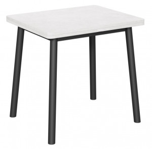 Стол кухонный прямой раздвижной Дакар белый цемент/черный металл 80х65 (+65)