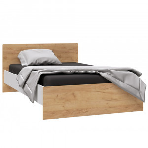 Кровать полутороспальная Лючия Дуб крафт золотой/белый 120х200