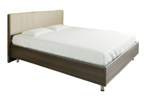 Кровать двухспальная КР-2014 с мягким изголовьем ясень светлый 180х200