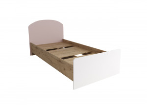 Кровать односпальная 90х200 Лавис Белый/Розовый