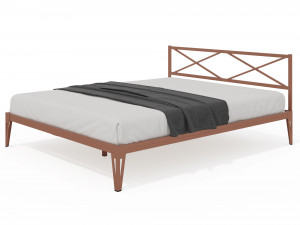 Кровать  двухспальная из металла ТЕЯ  бронза 140х200