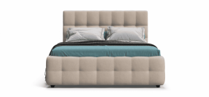 Кровать двуспальная с ПМ и ящиком Босс велюр монолит латте 160х200