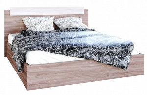 Кровать двуспальная с матрасом Эко 1.6 м ясень шимо