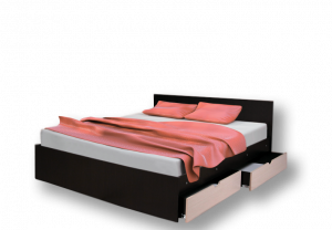 Кровать двуспальная с ящиками без ПМ №2 венге 160х200