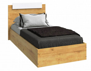 Кровать односпальная с матрасом Эко 0.9 м дуб вотан / белый