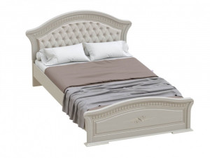 Кровать двуспальная Николь Ясень жемчужный/ваниль 160х200