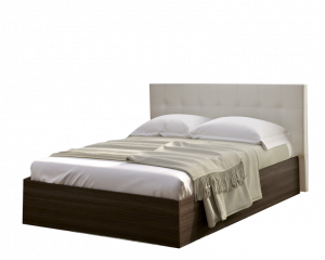 Кровать двуспальная с мягким изголовьем Баунти коричневый 160х200