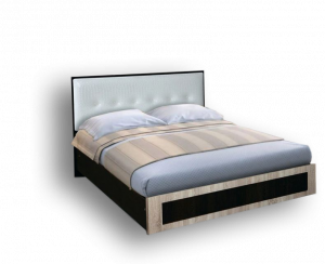 Кровать полутороспальная с мягким изголовьем без ПМ  №1  венге 120х200