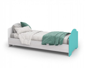 Кровать 900 МИА КР 052 Дуб анкор светлый/Бирюза /Белый   (952*700*1932)
