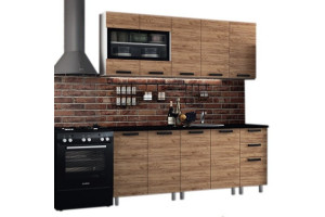 Кухня прямая Крафт Ясень темный 200см