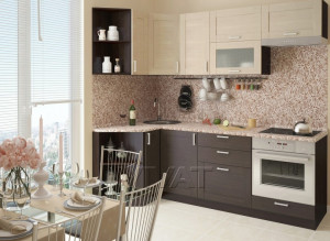 Кухонный гарнитур угловой Лофт-03 венге капучино 250