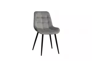 Кухонный стул Кварта, велюр серый/металл черный