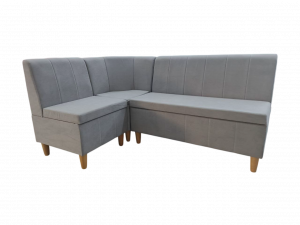 Диван кухонный угловой кухонный уголок с ящиком Мария серый 186х126х90