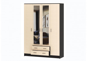 Шкаф распашной 4-х створчатый Квадро белфорт/венге 160х50х220