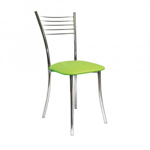 Стул кухонный Квинтет хром/зеленая экокожа 38х48х92