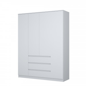 Шкаф Мелани 4-х створчатый распашной 3 ящика Белый 162х50х210