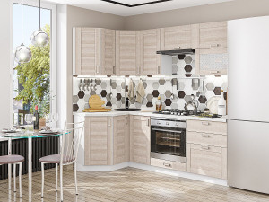 Кухонный гарнитур угловой Лофт-03 Капучино 214х120/220х60