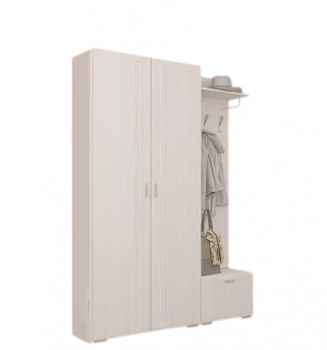 Прихожая прямая Лотос К-16 Бодега белая 147х38х215 см