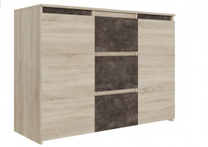 Комод 3 ящика  Милано3 Дуб Сонома 120х45х89