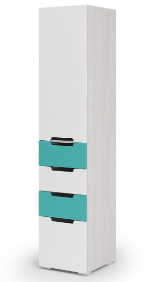 Пенал Миа ШК 051 (450*500*2120)   дуб анкор/белый/бирюза