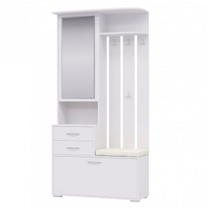 Прихожая белая Домино шкаф с вешалкой