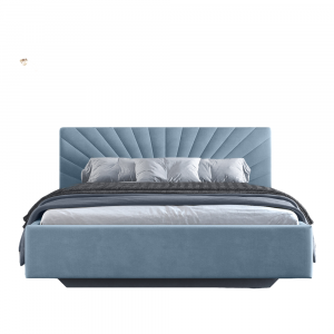 Кровать двуспальная Миранда-2 голубой велюр 160х200