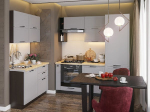 Кухоный гарнитур угловой Глетчер-03  Гейнсборо Силк 120х200