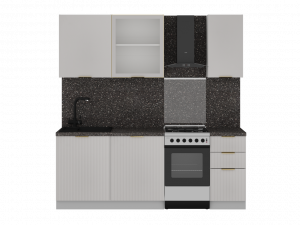 Кухня Монза Бежевый 220х60х216