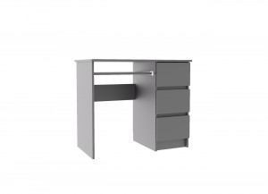 Стол прямой письменный компьютерный с 3 ящиками Мори Графит 90х50х77