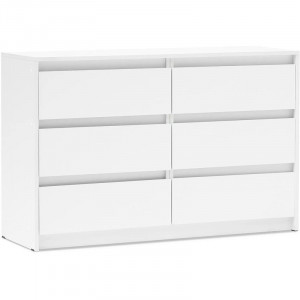 Комод 6 ящиков белый 120х40х77
