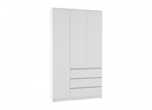 Шкаф 3-створчатый распашной Мори МШ 120.1 белый