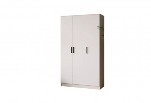 Шкаф распашной 3-х створчатый комбинированный Ларс Белый 120х51х210