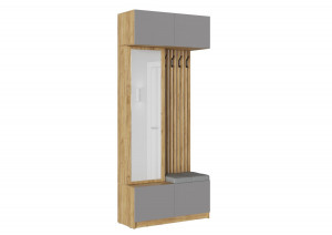 Прихожая открытая Бостон Дуб крафт\Серый шифер 100х41х236