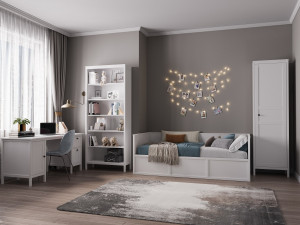 Спальный гарнитур подростковый Фрея белый